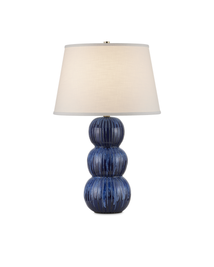 Salacia Ceramic and Metal Blue Table Lamp