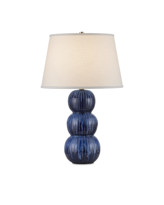 Salacia Ceramic and Metal Blue Table Lamp