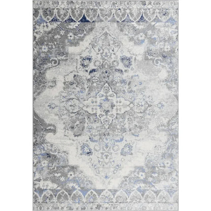 Damm Medallion Gray Kitchen Hallway Runner Rug