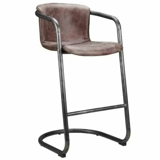 Moe's Home Barstool Leather Brown Set Bar Stool