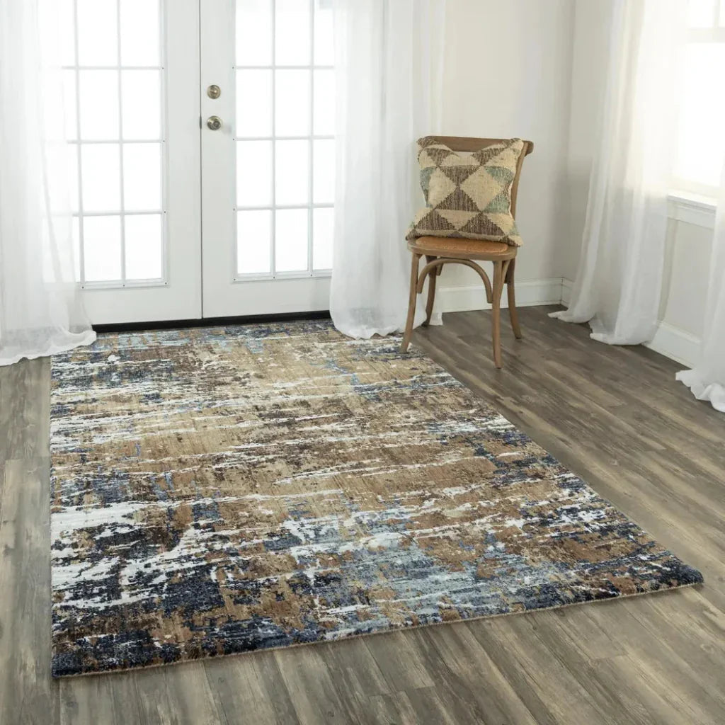 Beal Abstract Brown Large Area Rugs For Living Room -- brown