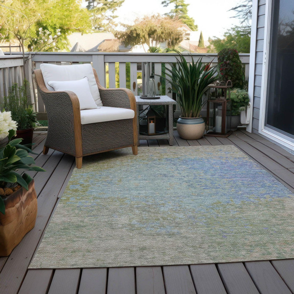 Iriain Sky Washable Indoor-Outdoor Rug -- view 3