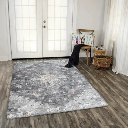Chur Medallion Gray Kitchen Hallway Runner Rug -- gray