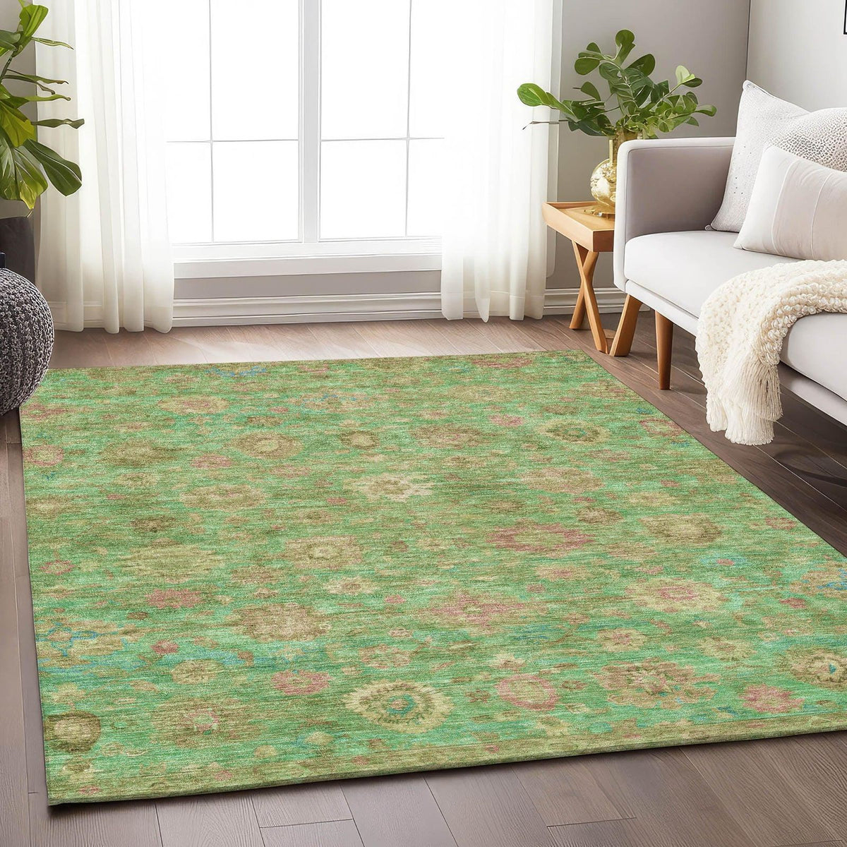 Laeara Lime Washable Indoor-Outdoor Rug -- view 2