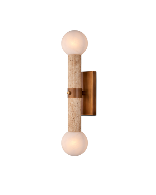 Beatrix Metal and Glass Beige Bath Wall Sconce