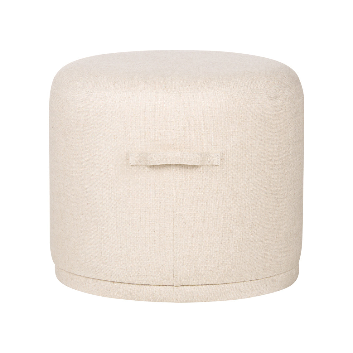 Ellery Cream Fabric Round Ottoman