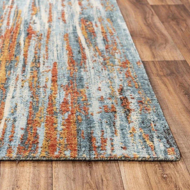 Deys Abstract Blue Large Area Rugs For Living Room - LOOMLAN - LOOMLAN - Area Rugs