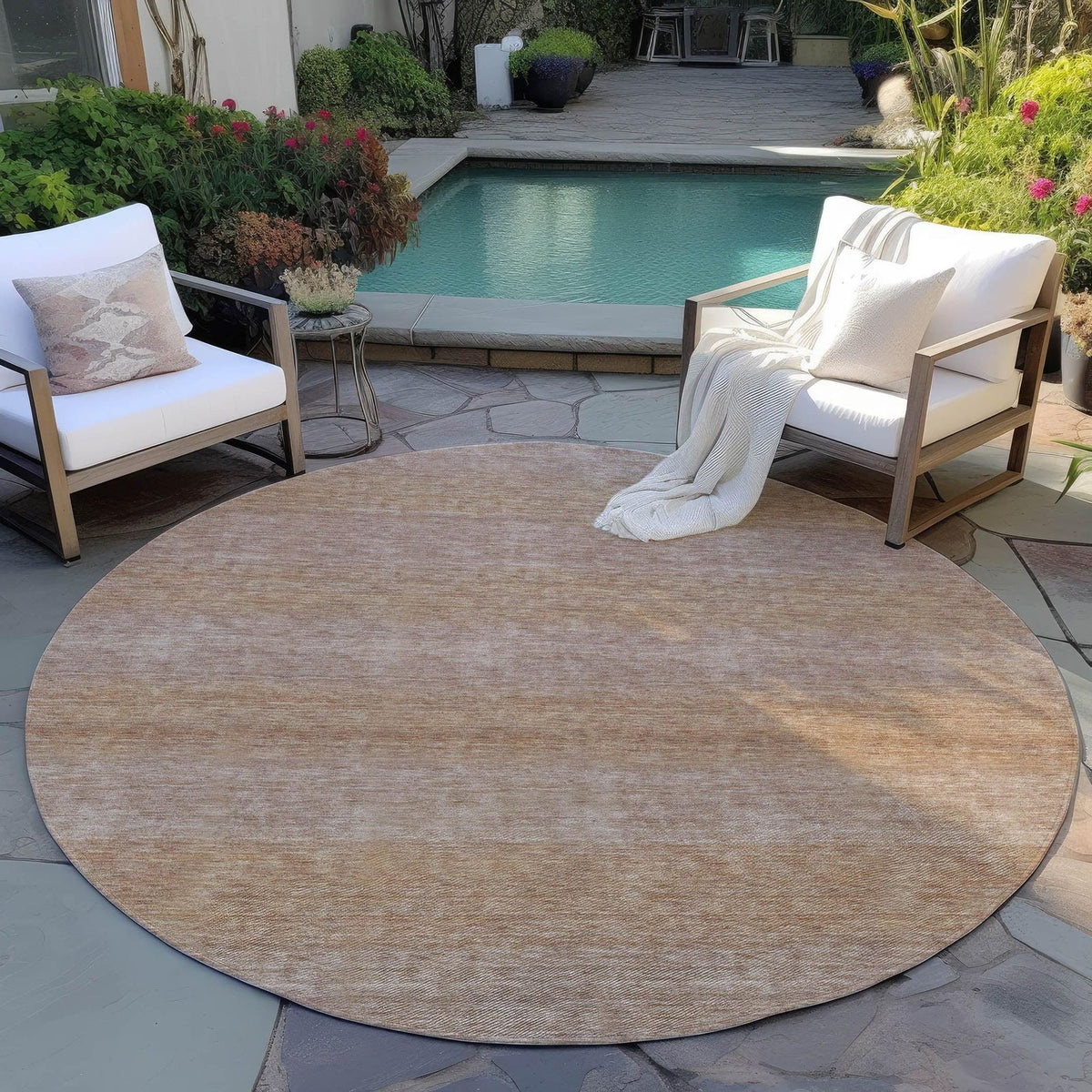 Haelius Beige Washable Indoor-Outdoor Rug