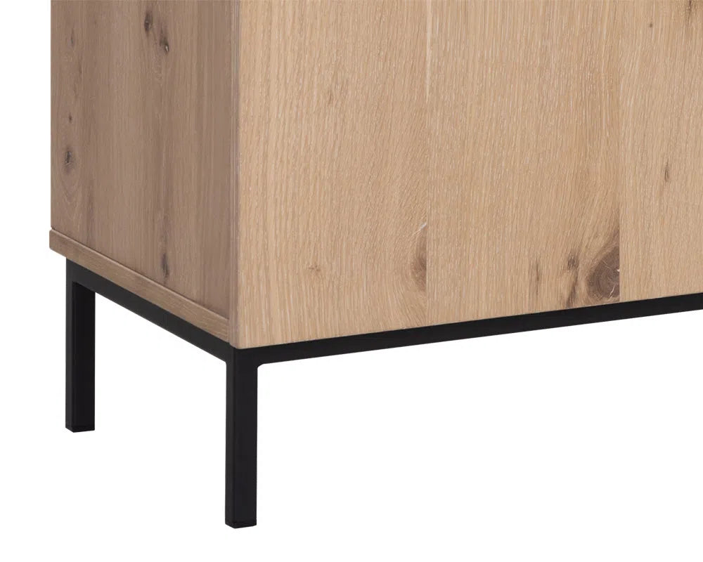 Ambrose Wooden Iron Modular Media Console And Cabinet