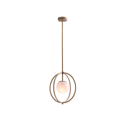 Wildwood Donata Sculptural Brass Cage Golden Pendant