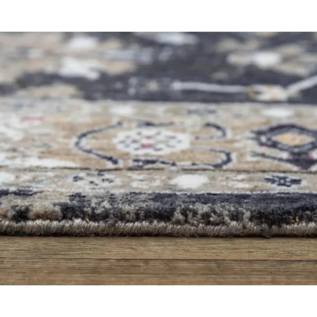 Dika Medallion Charcoal Large Area Rugs For Living Room - LOOMLAN - LOOMLAN - Area Rugs