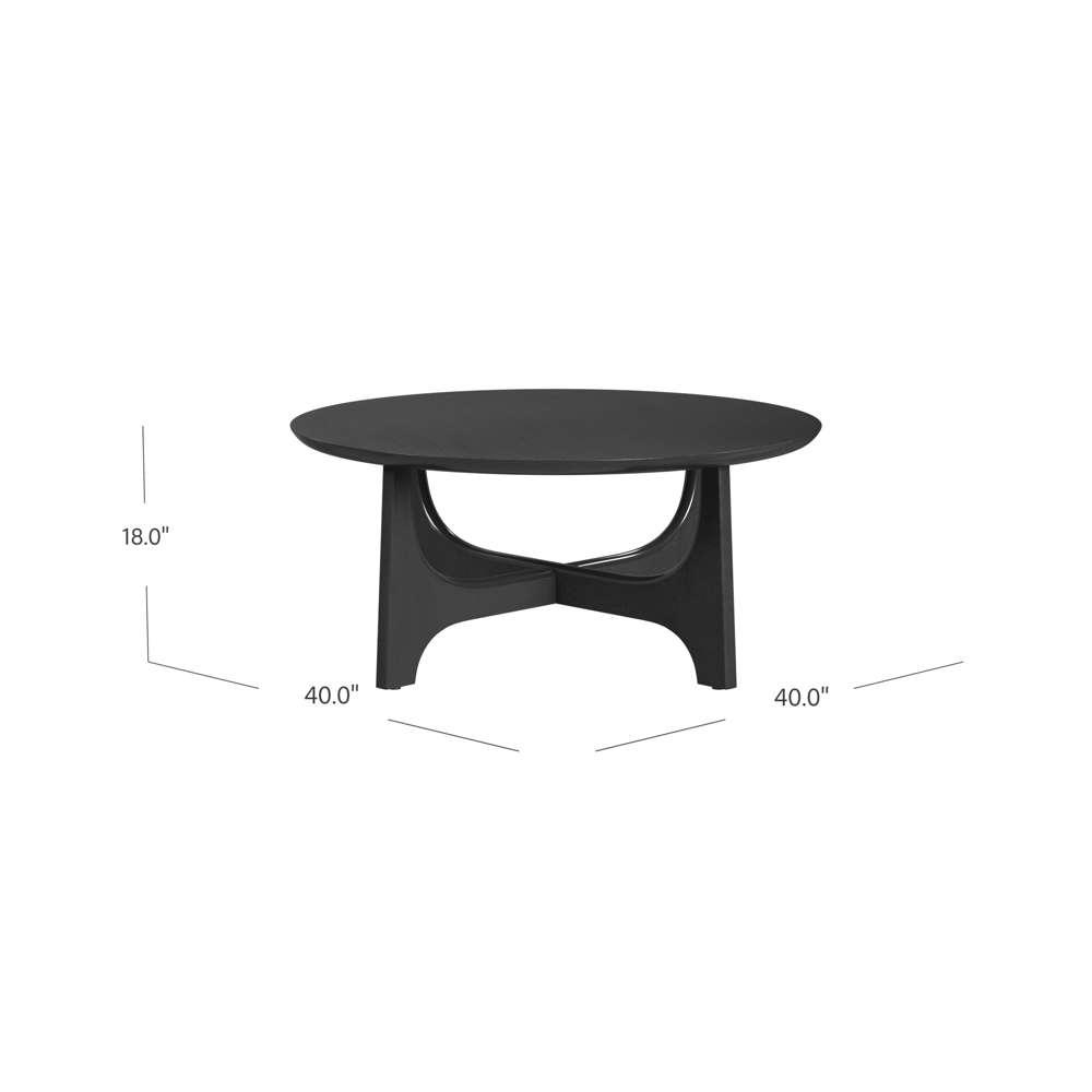 Dunnigan Wood Black Round Cocktail Table - view 11