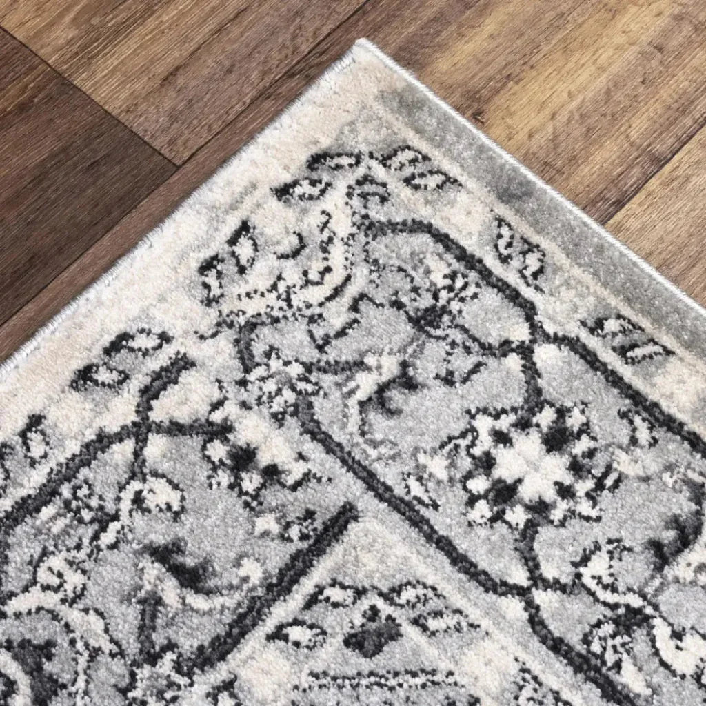 Cian Medallion Gray Kitchen Hallway Runner Rug - LOOMLAN - LOOMLAN - Area Rugs