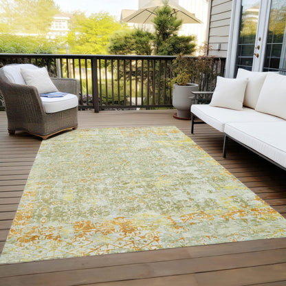 Jaelara Green Washable Indoor-Outdoor Rug