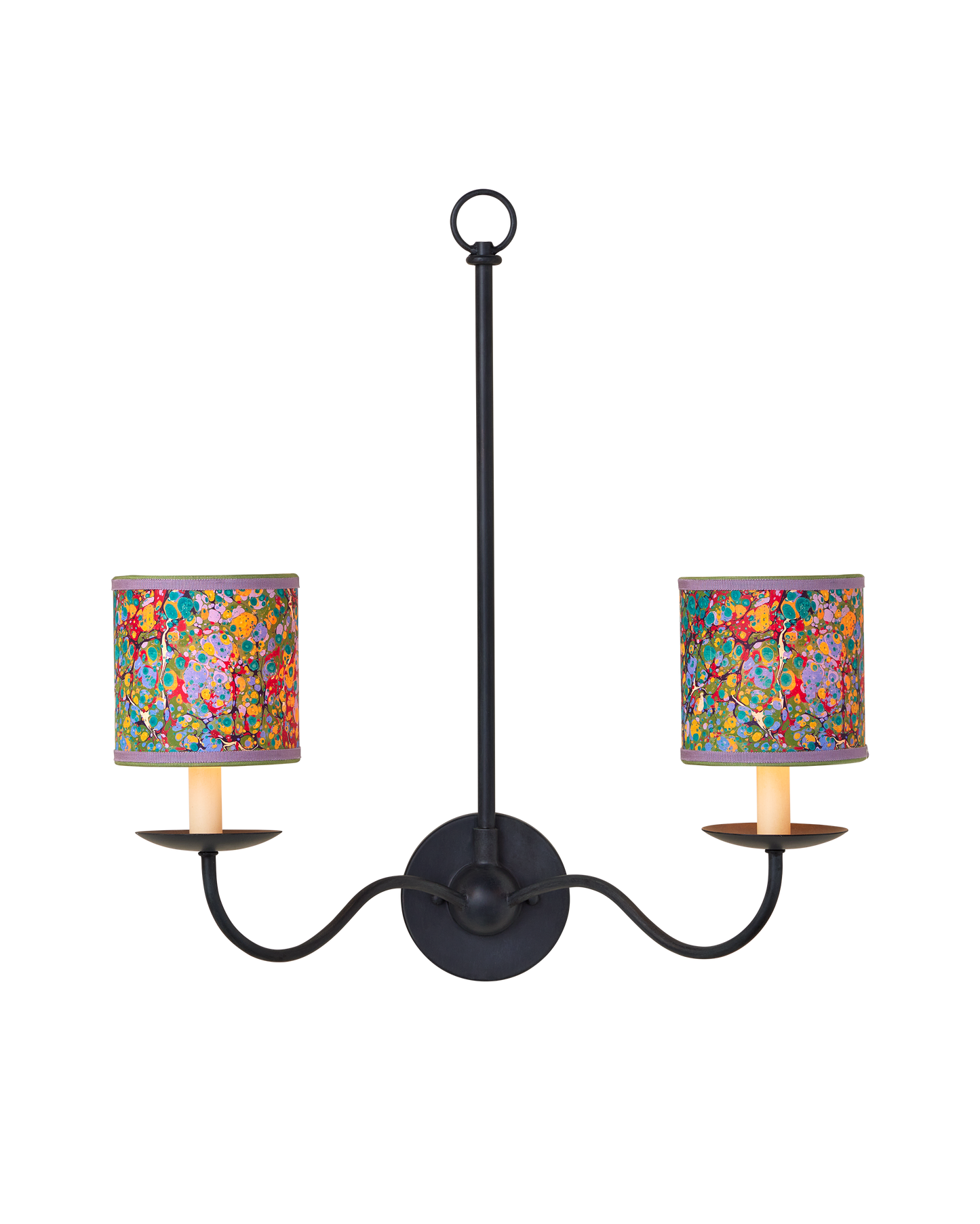 Marble Multi-Color Paper Drum Chandelier Shade