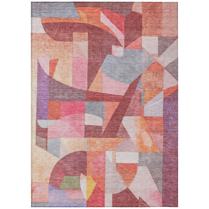 Jaelira Orange Washable Indoor-Outdoor Rug