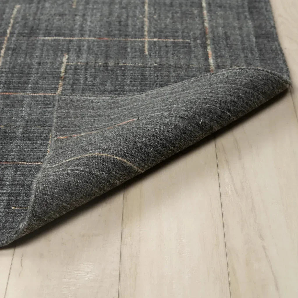 Azor Solid Charcoal Area Rugs For Living Room -- charcoal