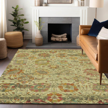 Haelira Gold Washable Indoor-Outdoor Rug -- gold