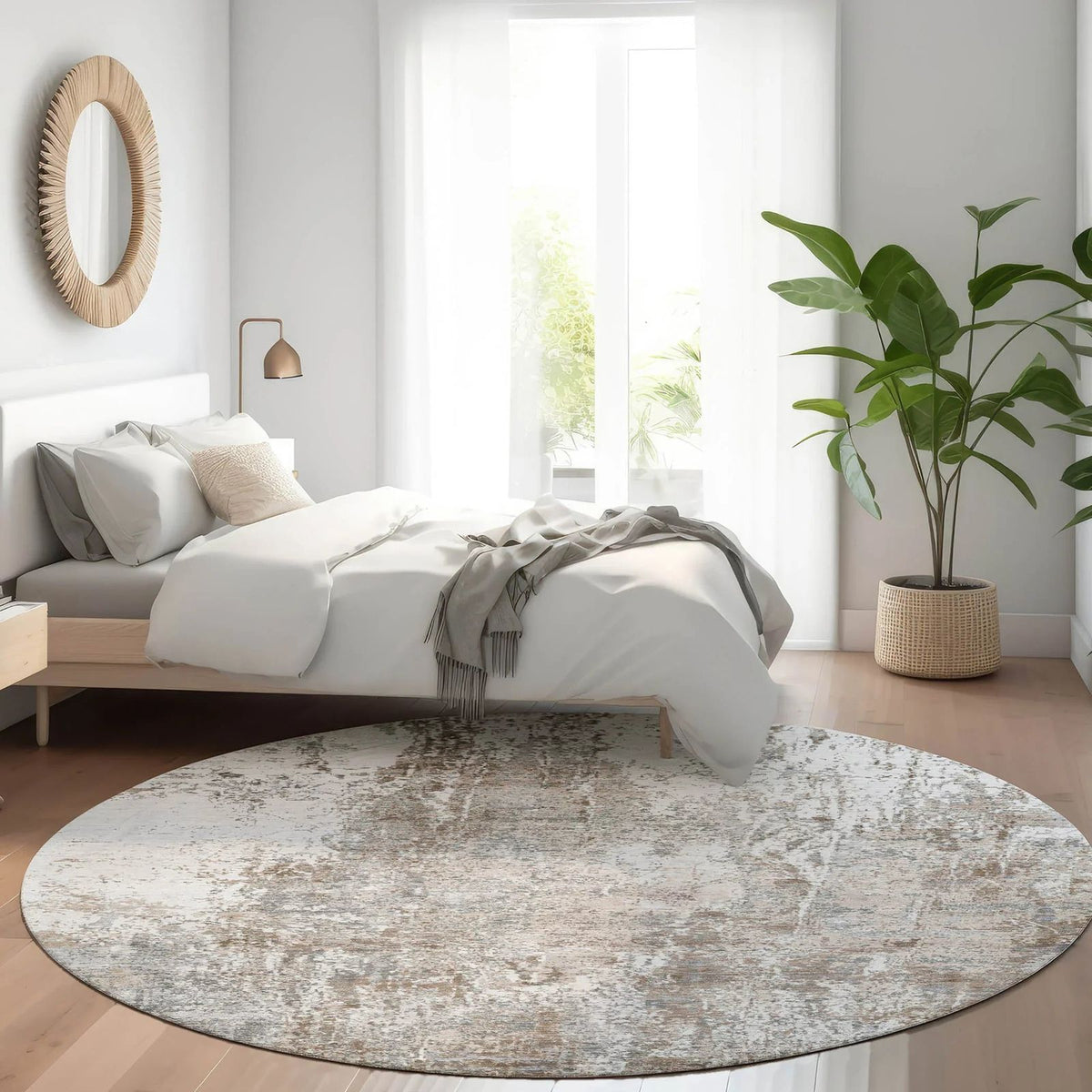 Kaelion Brown Washable Indoor-Outdoor Rug