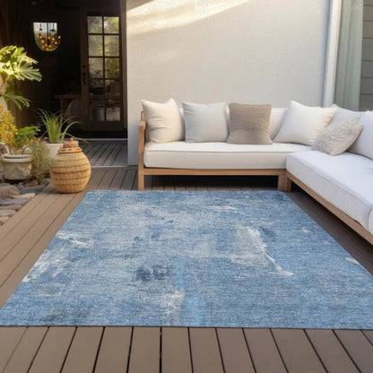 Aria Blue Washable Indoor-Outdoor Rug-Outdoor Rugs-LOOMLAN Rugs-LOOMLAN
