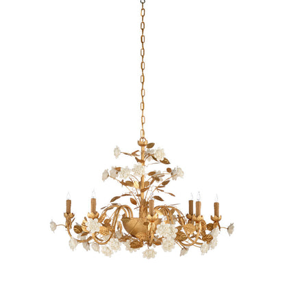 Queensland Gold Floral Eight Lights Chandelier