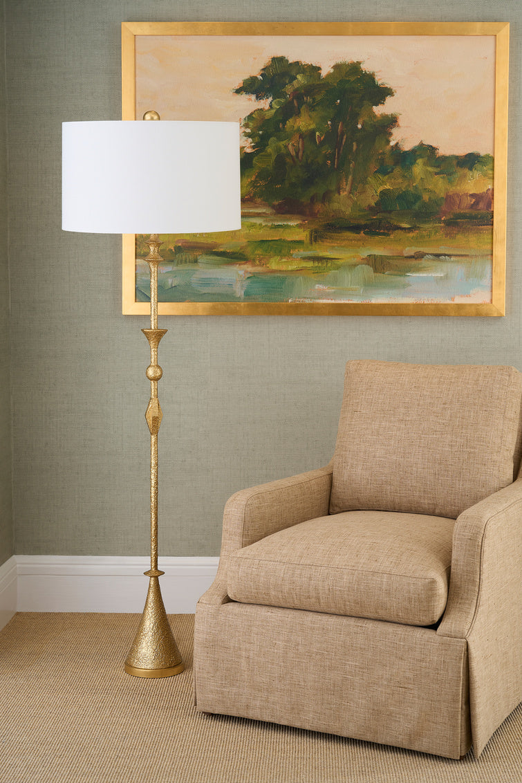 Gia Resin Gold Floor Lamp