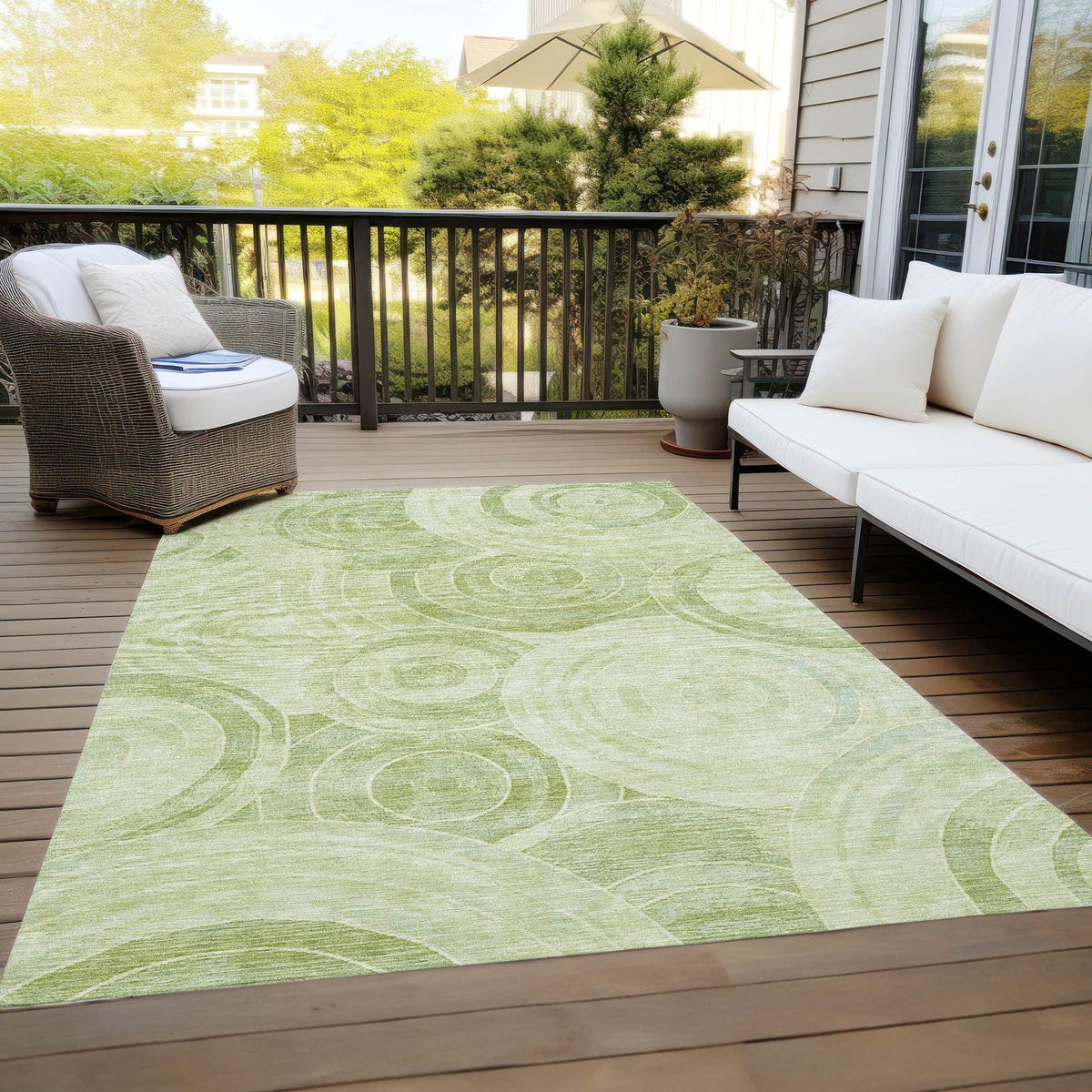 Jaelain Green Washable Indoor-Outdoor Rug