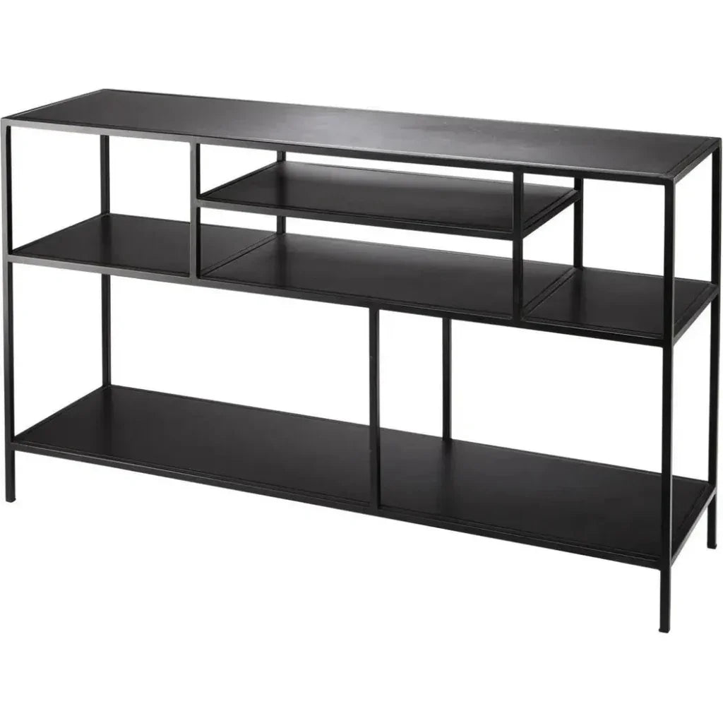 Black Iron Element Shelved Console Table -- view 7