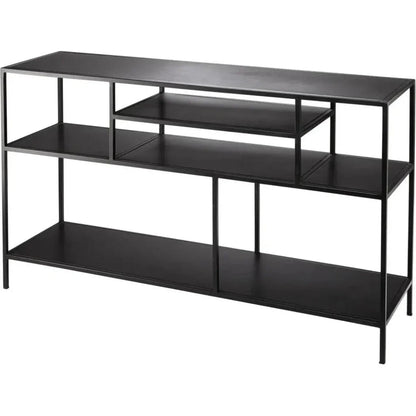 Black Iron Element Shelved Console Table -- view 7