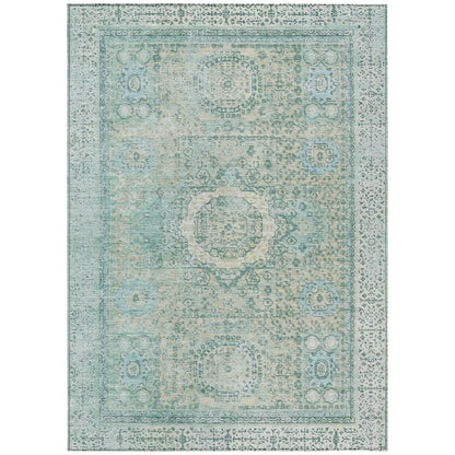 Irias Teal Washable Indoor-Outdoor Rug