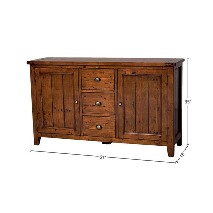 Irish Coast Three Drawers Wood Sideboard -- view 4