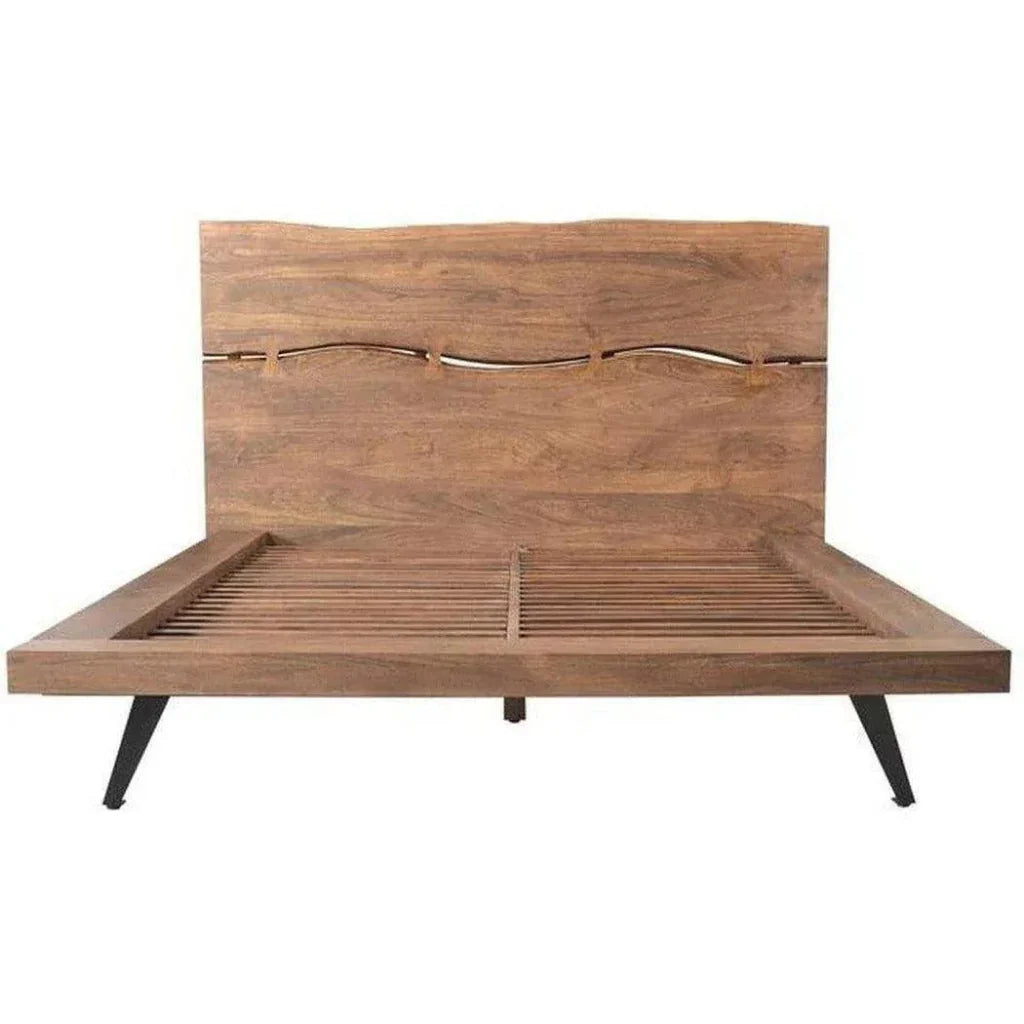 Madagascar Wood Brown Platform Bed Frame -- view 13