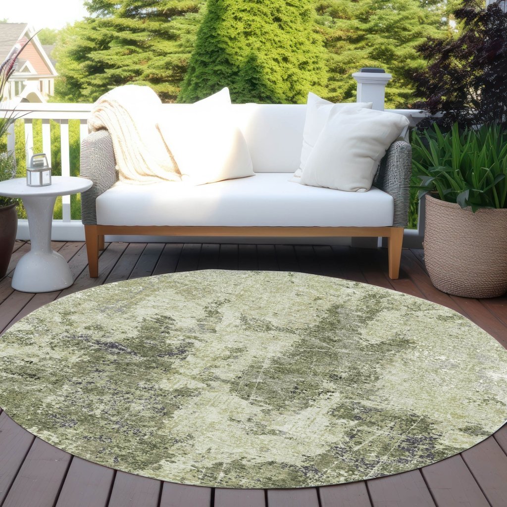 LOOMLAN Rugs Ebonelle Green Washable Indoor-Outdoor Rug