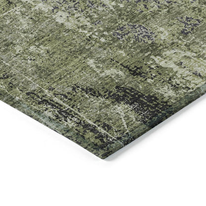 LOOMLAN Rugs Ebonelle Green Washable Indoor-Outdoor Rug