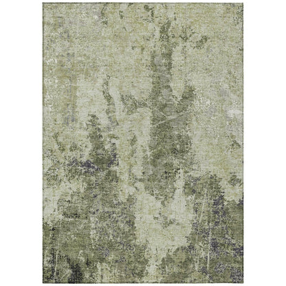 LOOMLAN Rugs Ebonelle Green Washable Indoor-Outdoor Rug