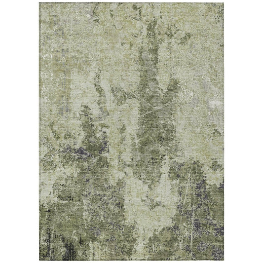 LOOMLAN Rugs Ebonelle Green Washable Indoor-Outdoor Rug