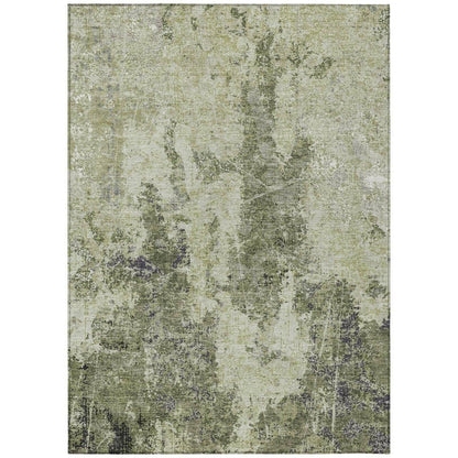 LOOMLAN Rugs Ebonelle Green Washable Indoor-Outdoor Rug