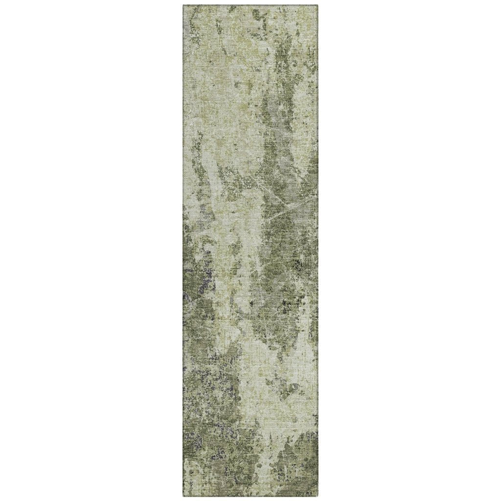 LOOMLAN Rugs Ebonelle Green Washable Indoor-Outdoor Rug