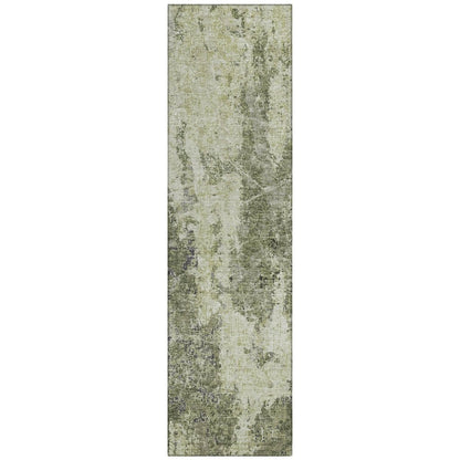 LOOMLAN Rugs Ebonelle Green Washable Indoor-Outdoor Rug