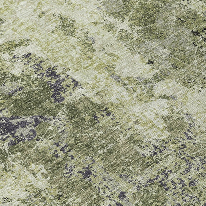 LOOMLAN Rugs Ebonelle Green Washable Indoor-Outdoor Rug