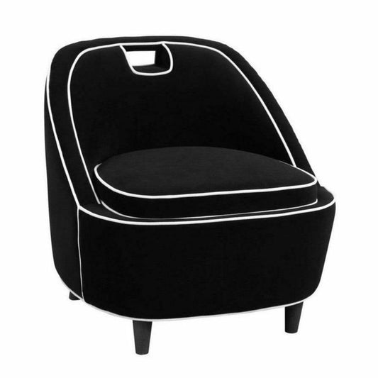 Ebony Club Chair Black Armless Low Profile Accent Chair - Sideboards and Things Brand_LH Imports, Color_Black, Game Room, Product Type_Lounge Chair, Product Type_Occasional Chair, Upholstery Type_Fabric Blend, Wood Species_Oak