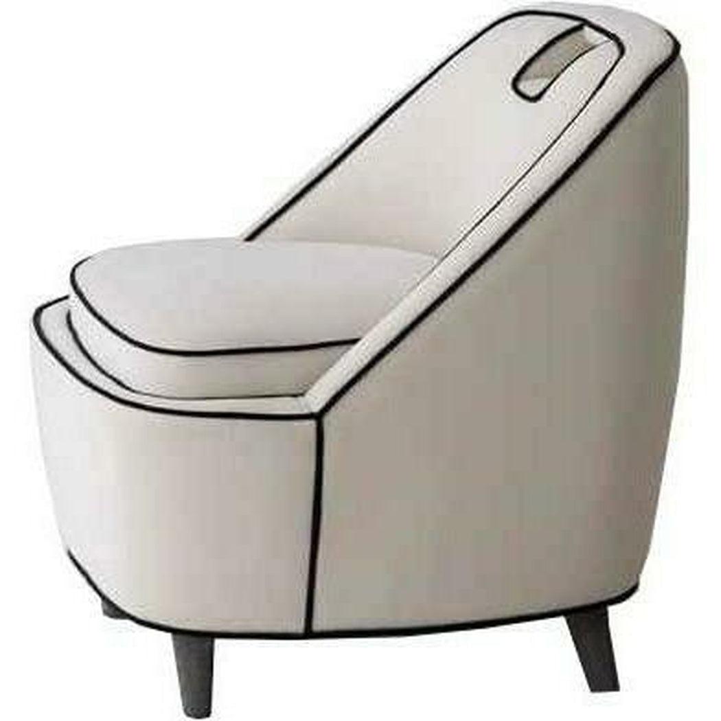 Ebony Club Chair Ivory White Armless Low Profile Accent Chair - Sideboards and Things Brand_LH Imports, Color_Ivory, Color_White, Game Room, Legs Material_Wood, Product Type_Lounge Chair, Product Type_Occasional Chair, Upholstery Type_Fabric Blend, Wood Species_Oak