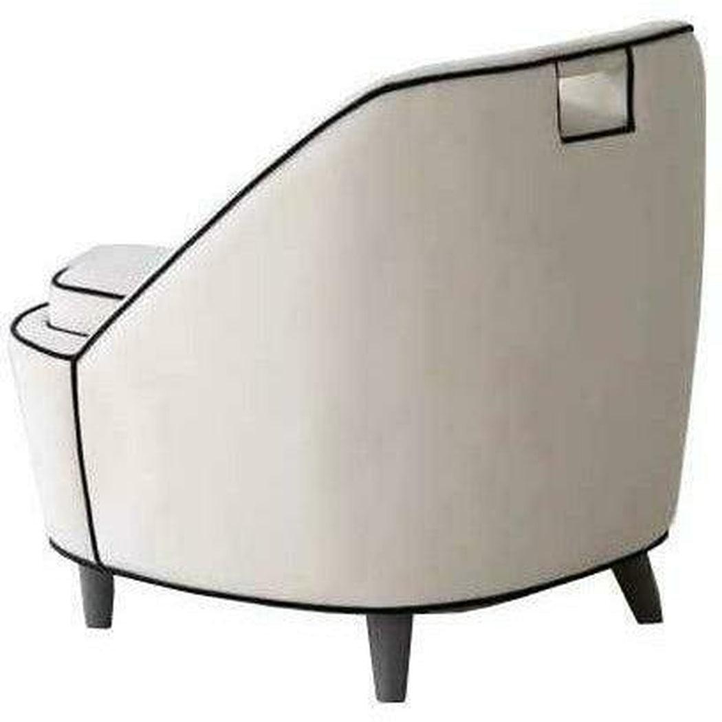 Ebony Club Chair Ivory White Armless Low Profile Accent Chair - Sideboards and Things Brand_LH Imports, Color_Ivory, Color_White, Game Room, Legs Material_Wood, Product Type_Lounge Chair, Product Type_Occasional Chair, Upholstery Type_Fabric Blend, Wood Species_Oak