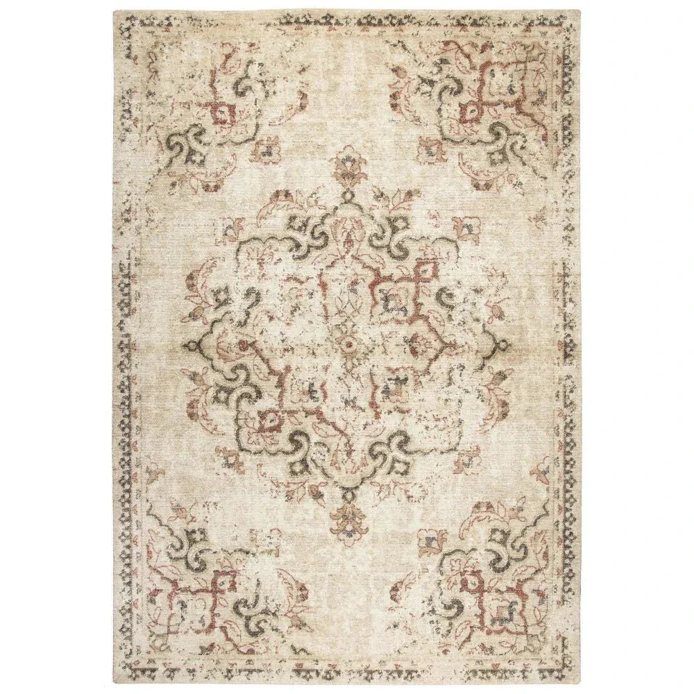 Dido Medallion Beige Large Area Rugs For Living Room