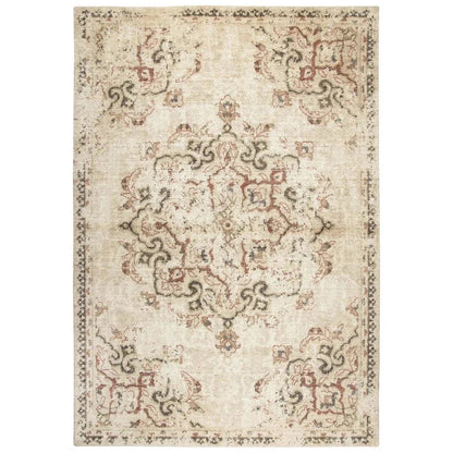 Dido Medallion Beige Large Area Rugs For Living Room