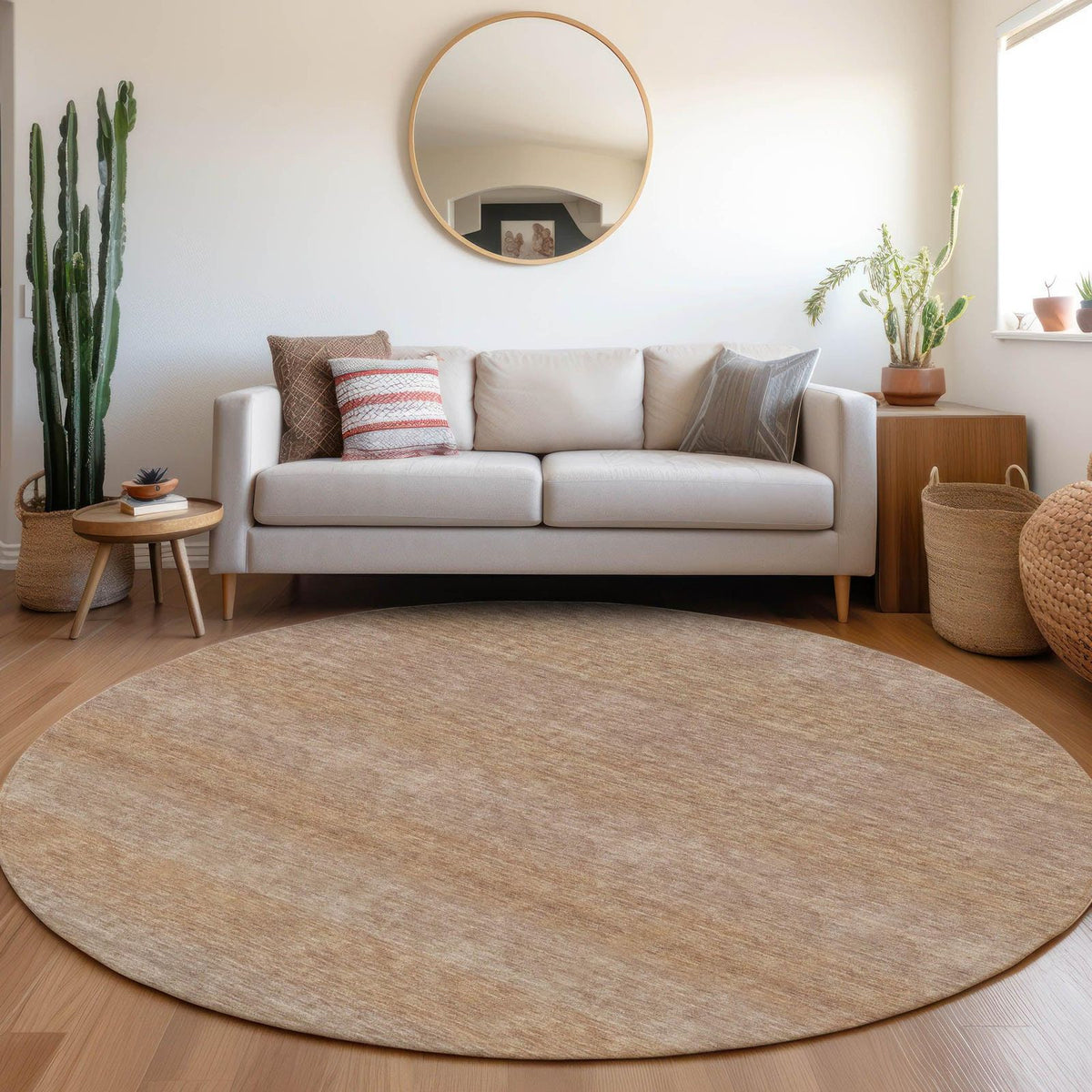 Haelius Beige Washable Indoor-Outdoor Rug