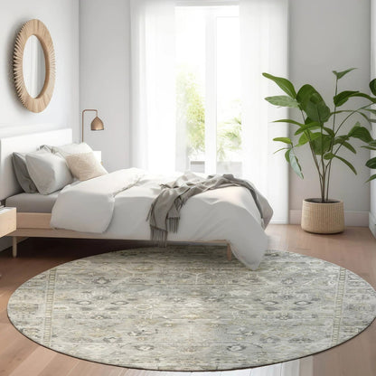 Laeel Gray Washable Indoor-Outdoor Rug