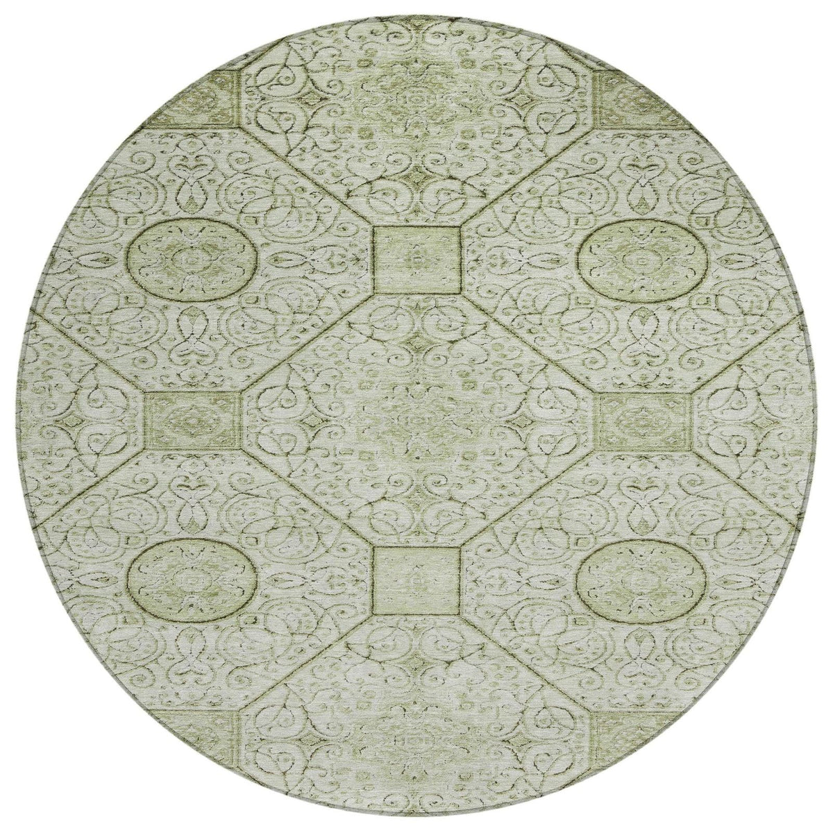Iriora Green Washable Indoor-Outdoor Rug