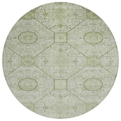 Iriora Green Washable Indoor-Outdoor Rug