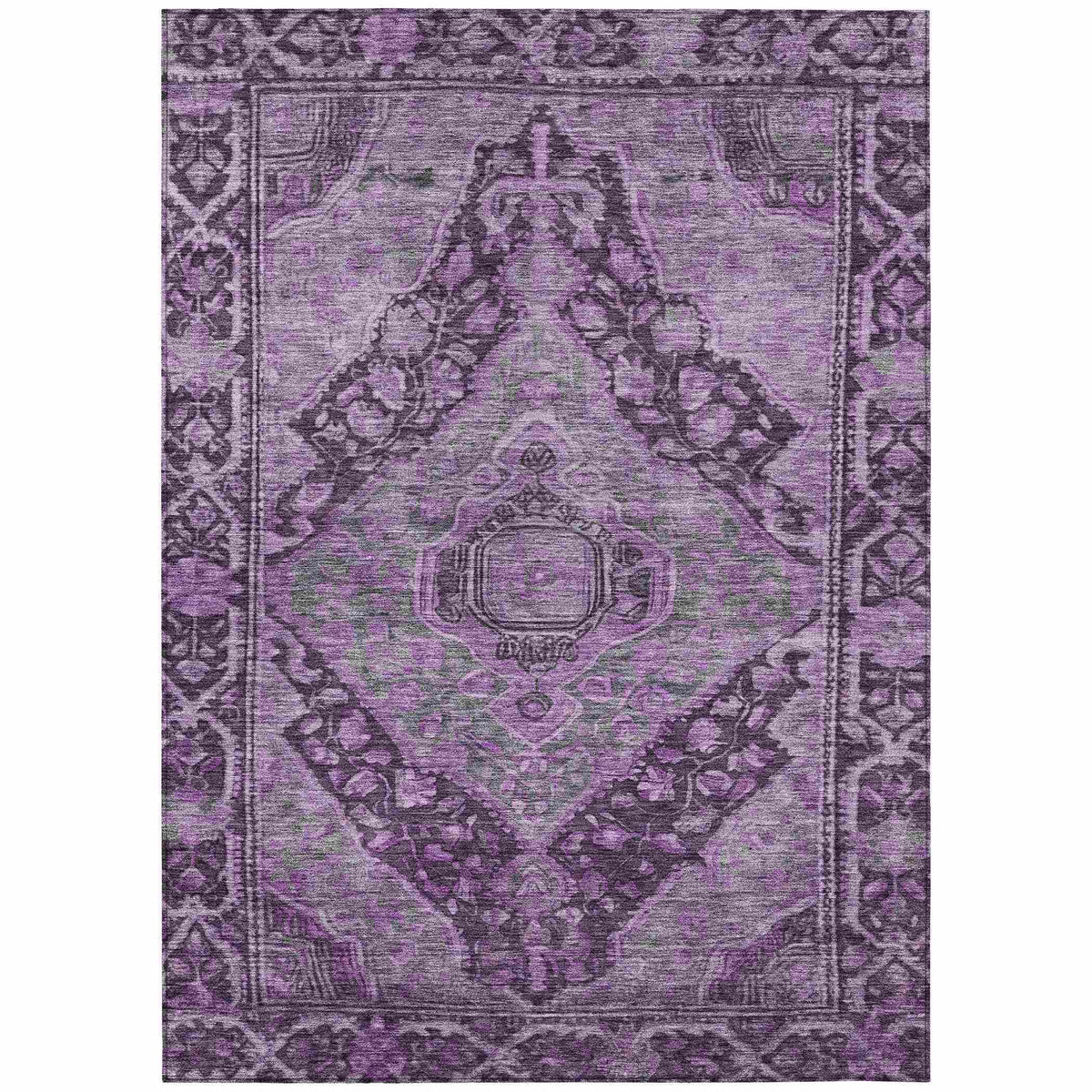 Kaelanor Purple Washable Indoor-Outdoor Rug